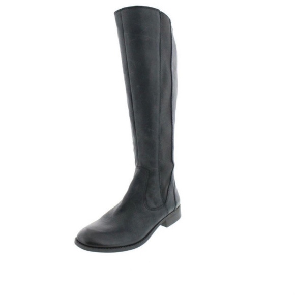🖤 NEW Women 6W JESSICA SIMPSON Boots RADFORDE BLACK leather tall pull-on Riding - Picture 1 of 4